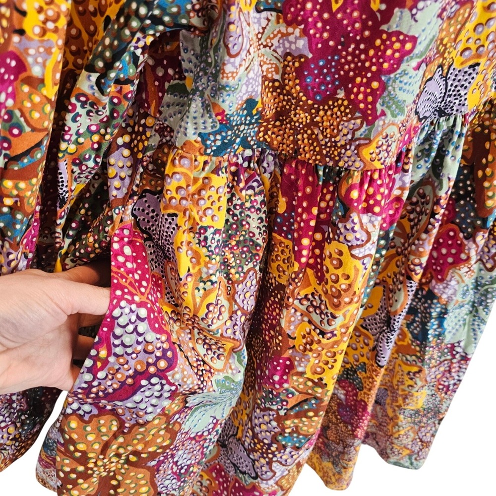 Kika Vargas x Target Floral Babydoll Dress‎ L Scallop Collar Puff Sleeve Cotton - Picture 4 of 12